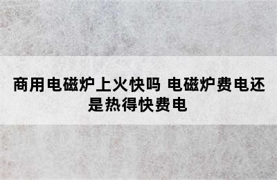 商用电磁炉上火快吗 电磁炉费电还是热得快费电